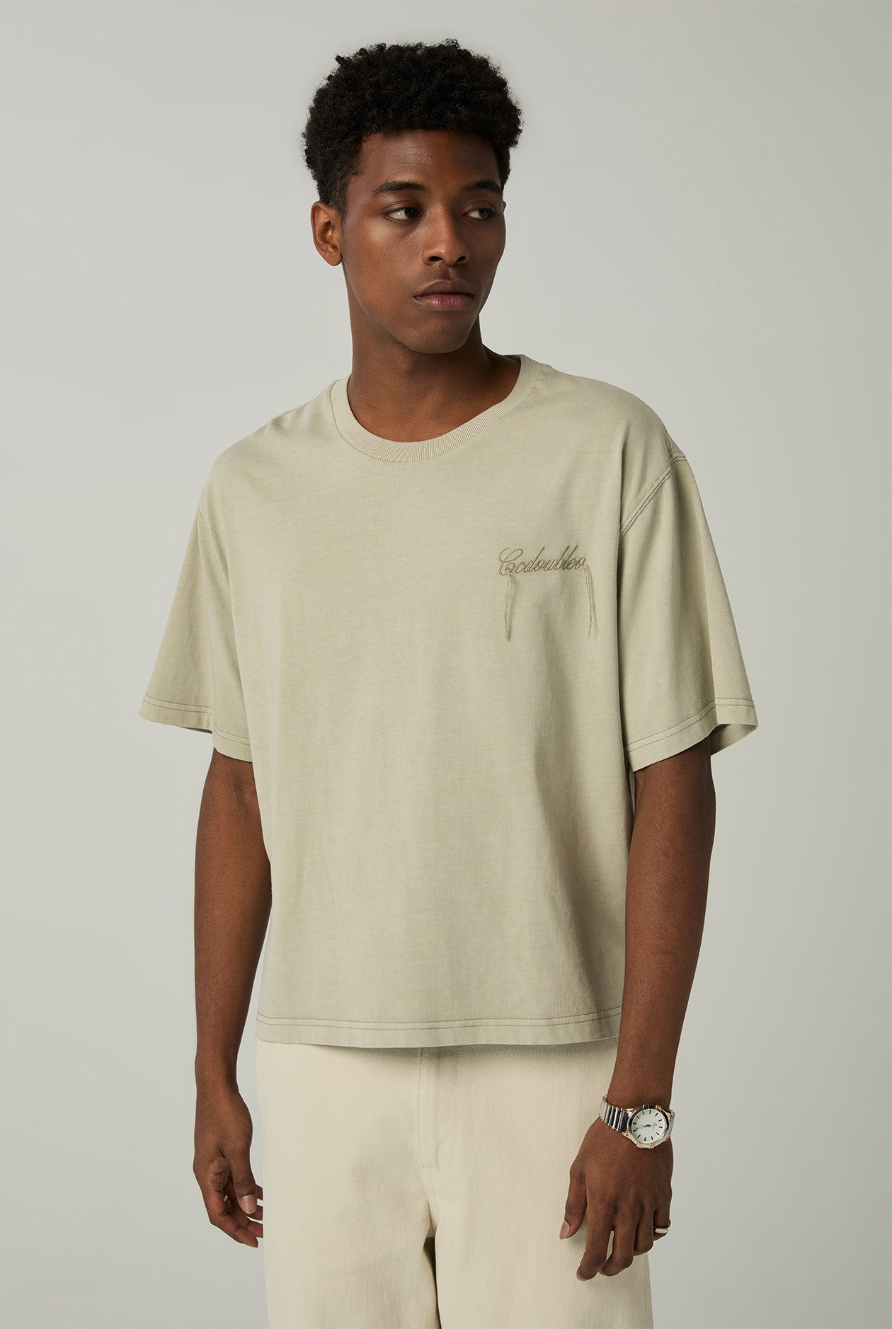 GARMENT DYED LOGO BOXY TEE - CC Double O Official Store
