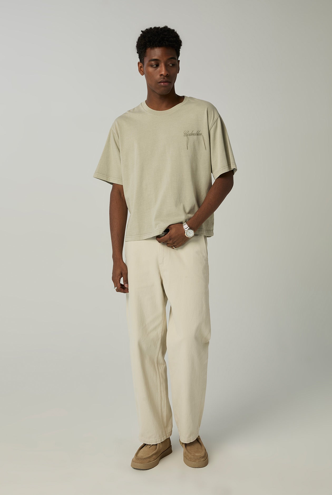 GARMENT DYED LOGO BOXY TEE - CC Double O Official Store