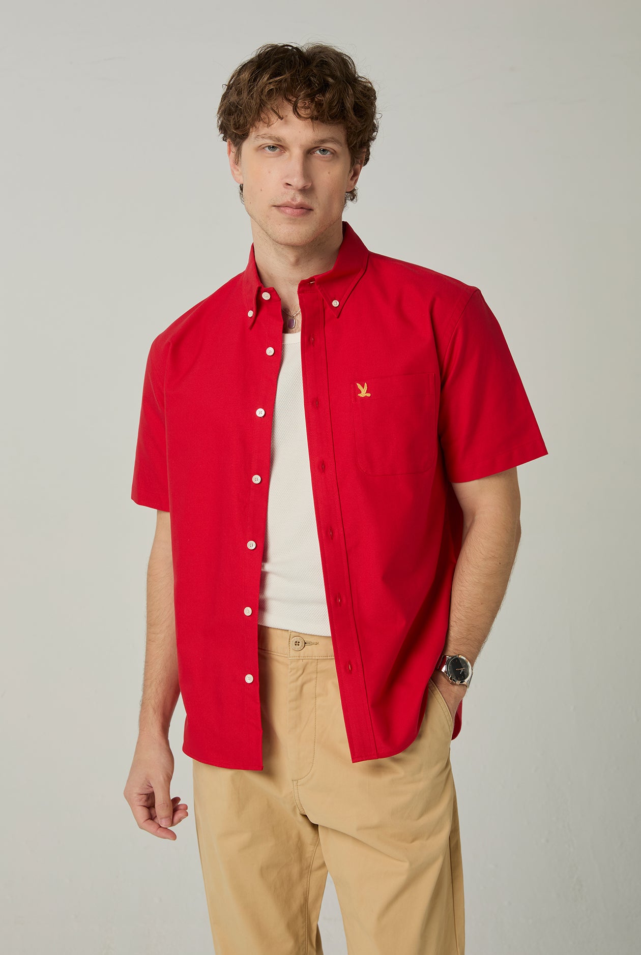EMBROIDERED BIRD LOGO OXFORD SHIRT