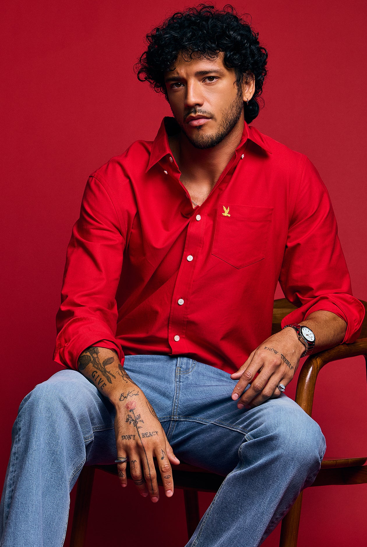 EMBROIDERED GOLDEN BIRD LOGO SIGNATURE SHIRT - CC Double O Official Store