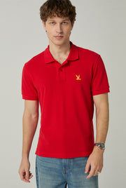GOLDEN BIRD LOGO PIQUE POLO