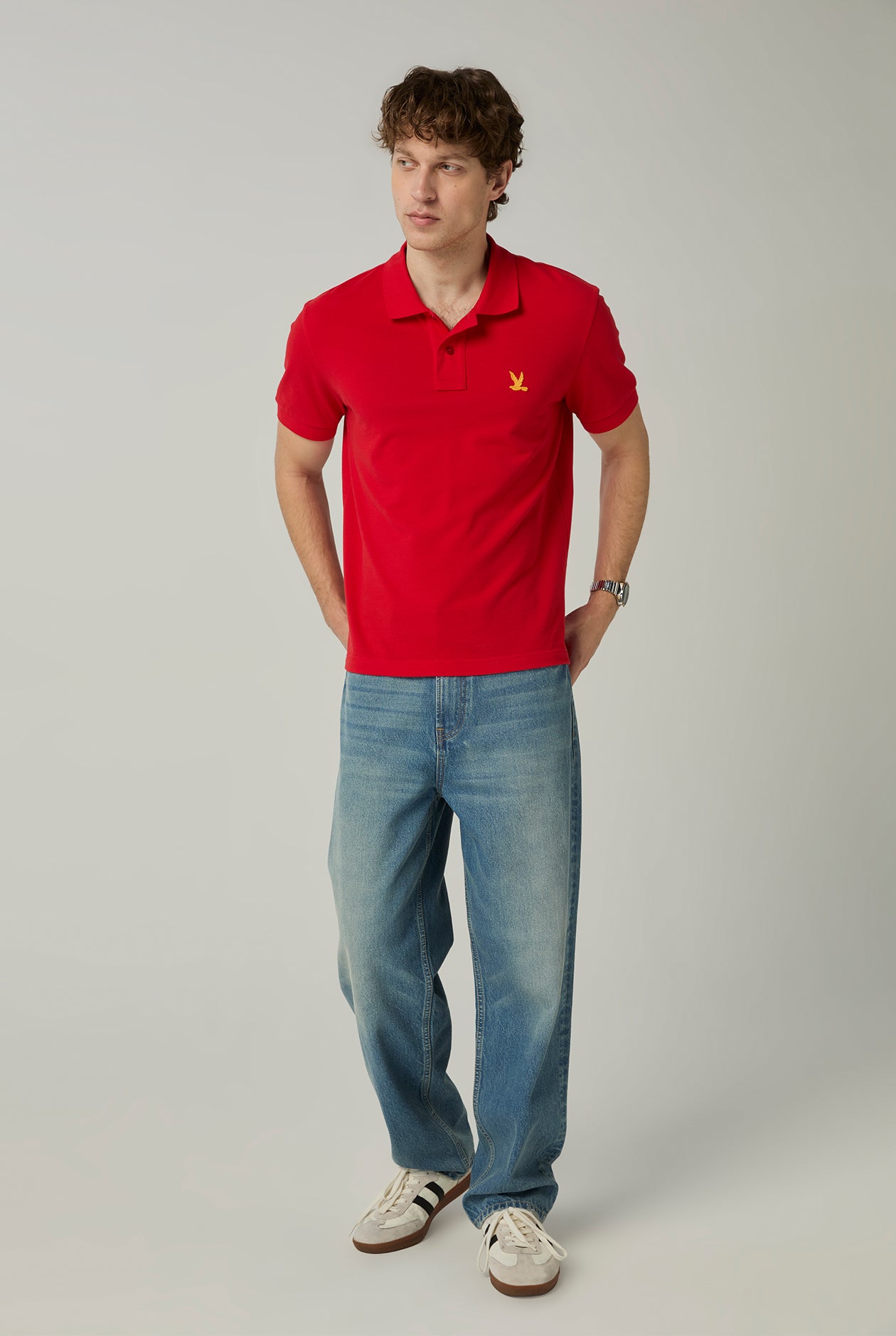 GOLDEN BIRD LOGO PIQUE POLO