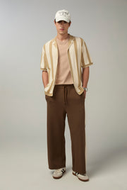 WIDE FIT SIDE STRIPED PANTS Brown / XL