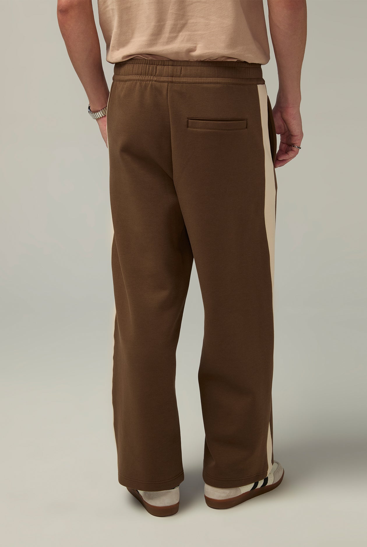 WIDE FIT SIDE STRIPED PANTS Brown / XL