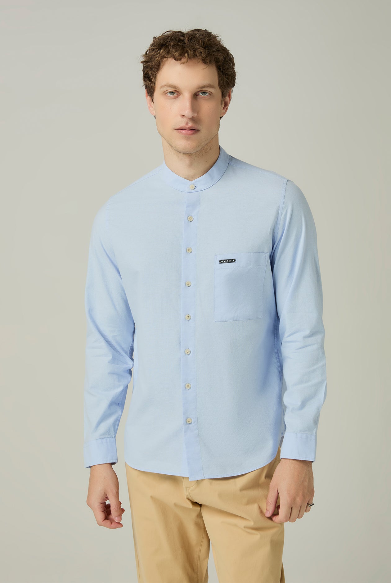 MANDARIN COLLAR OXFORD SHIRT - CC Double O Official Store