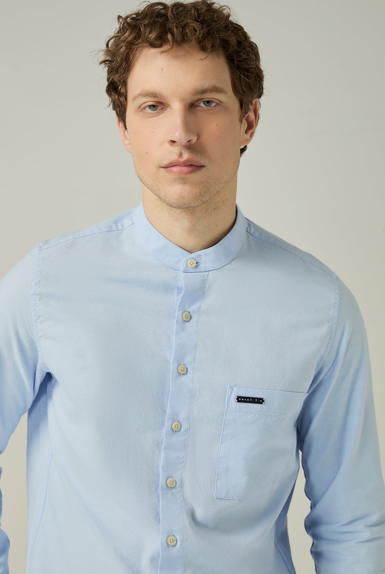 MANDARIN COLLAR OXFORD SHIRT - CC Double O Official Store