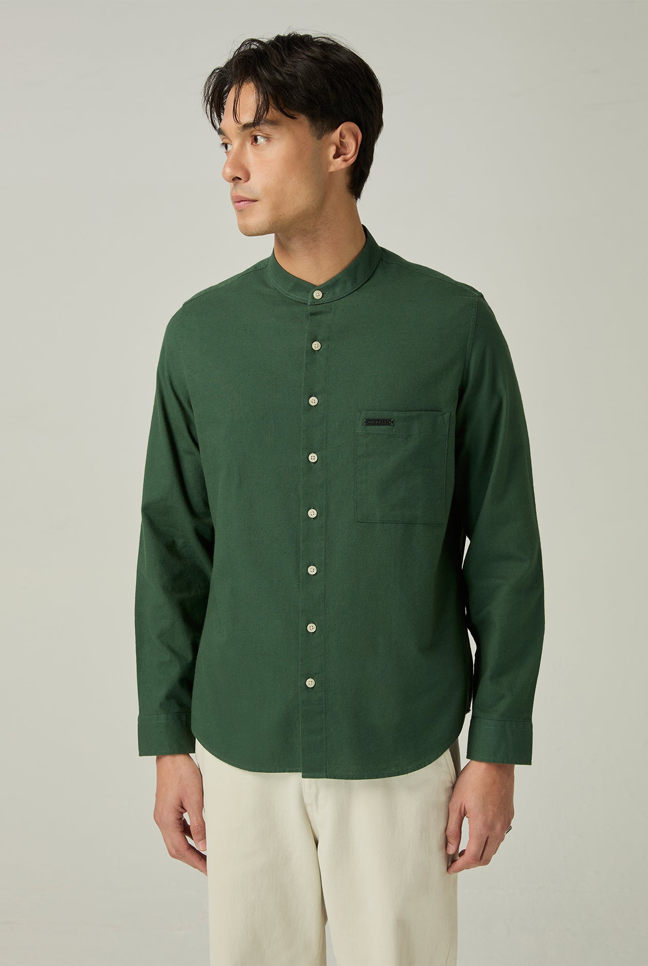 MANDARIN COLLAR OXFORD SHIRT - CC Double O Official Store