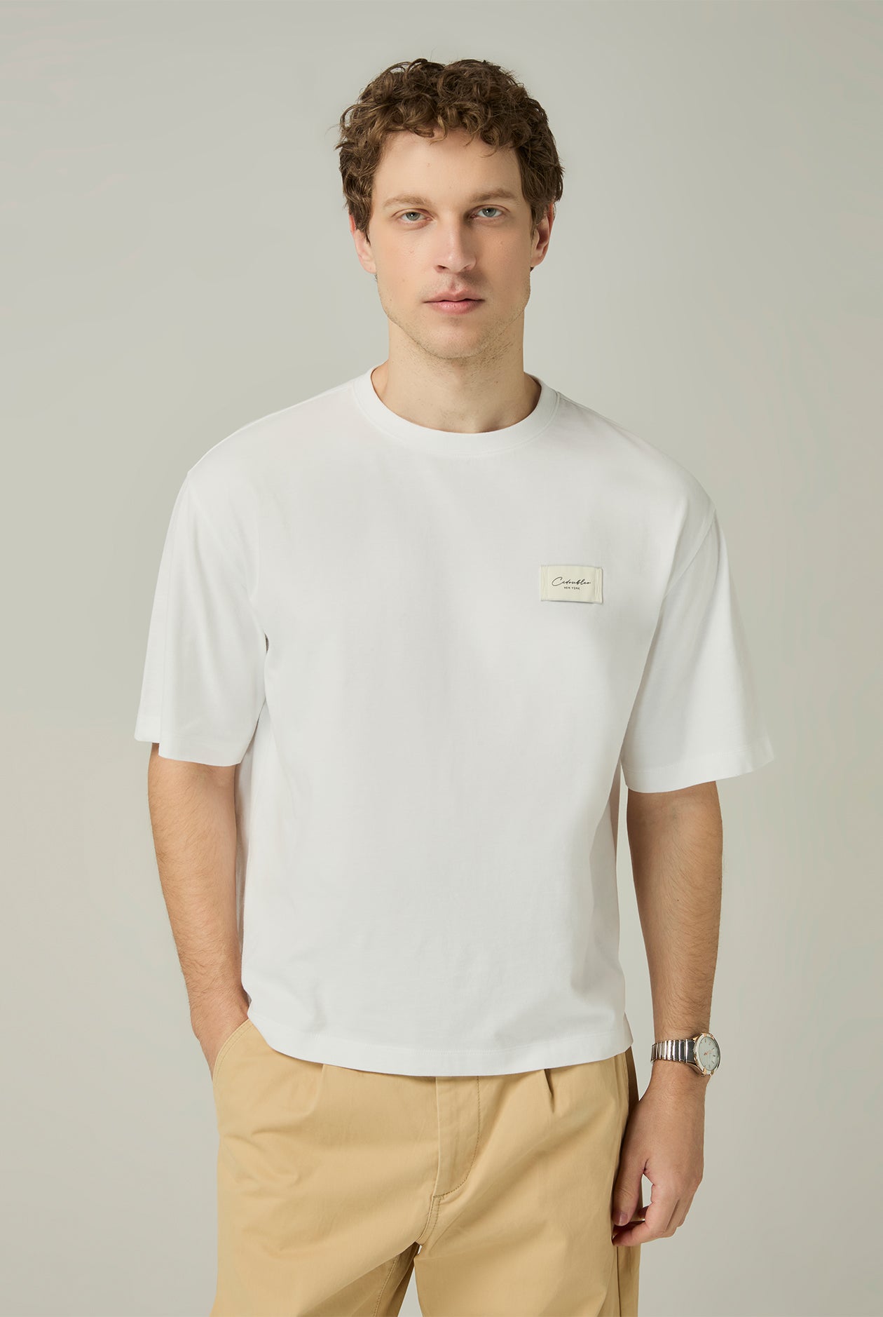 CC DOUBLE O BOXY FIT LOGO PATCH TEE