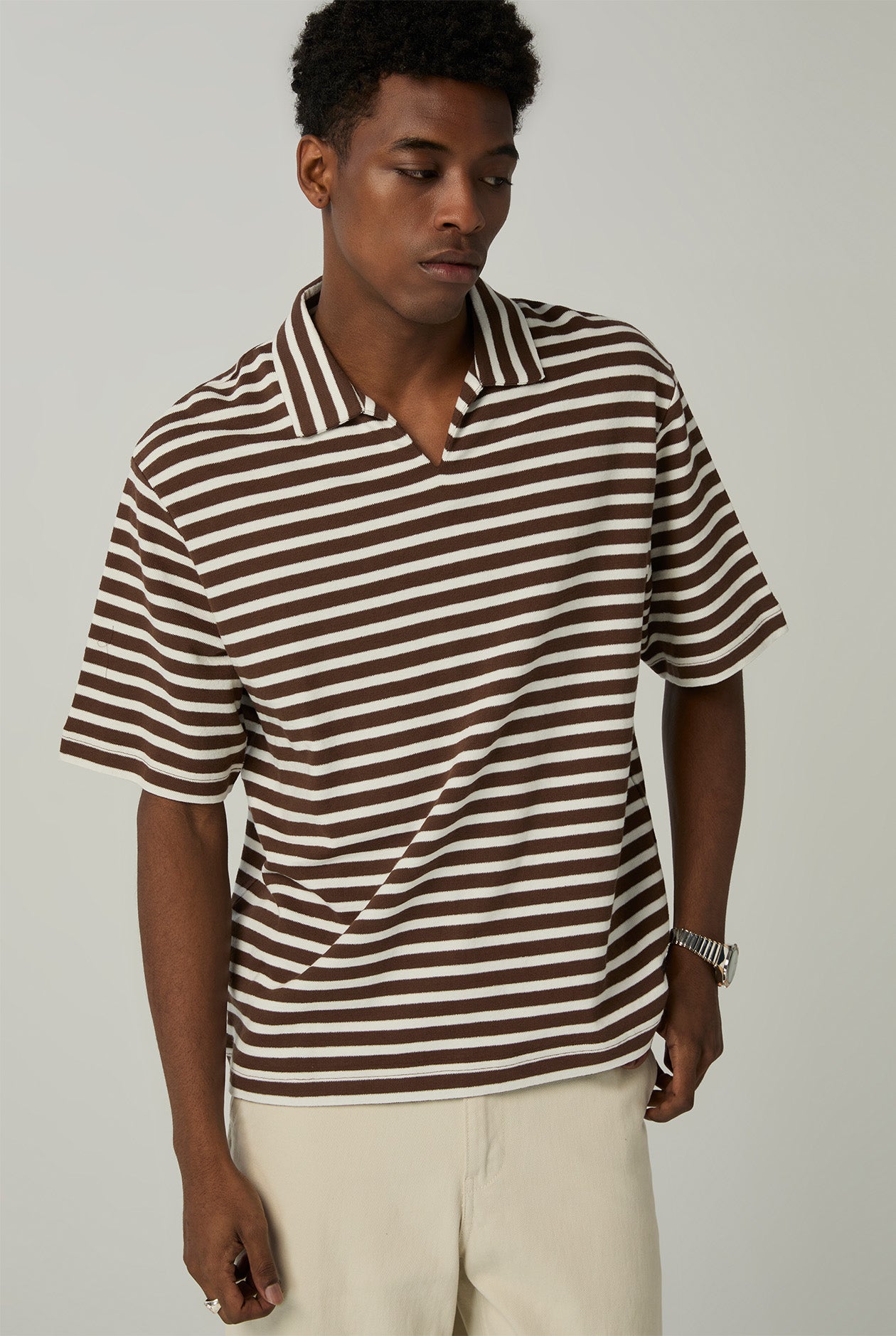 RELAXED STRIPE POLO SHIRT