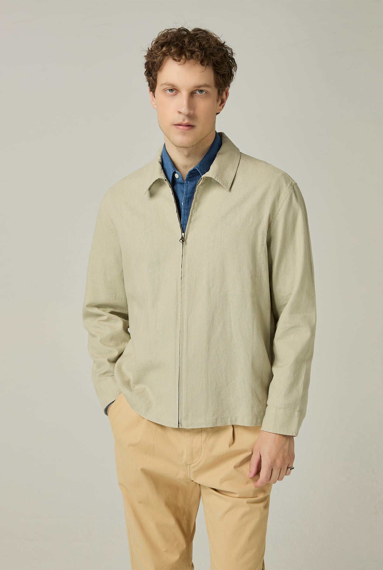 LINEN ZIPPER JACKET