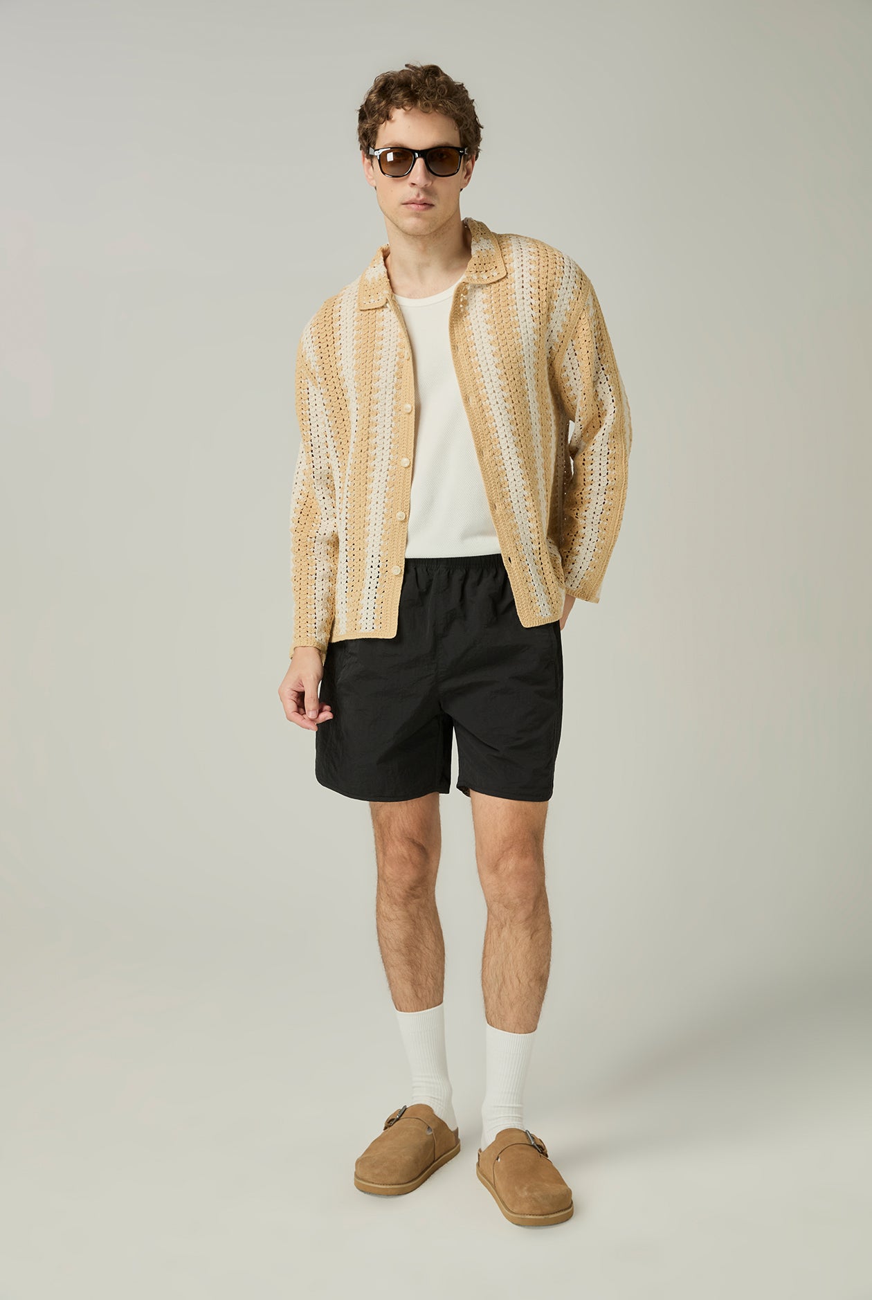 EMBROIDERY NYLON SHORTS