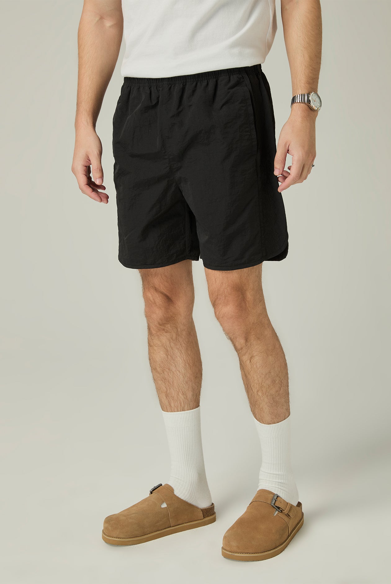 EMBROIDERY NYLON SHORTS