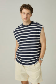 SLEEVELESS ROPE STRIPED TANK