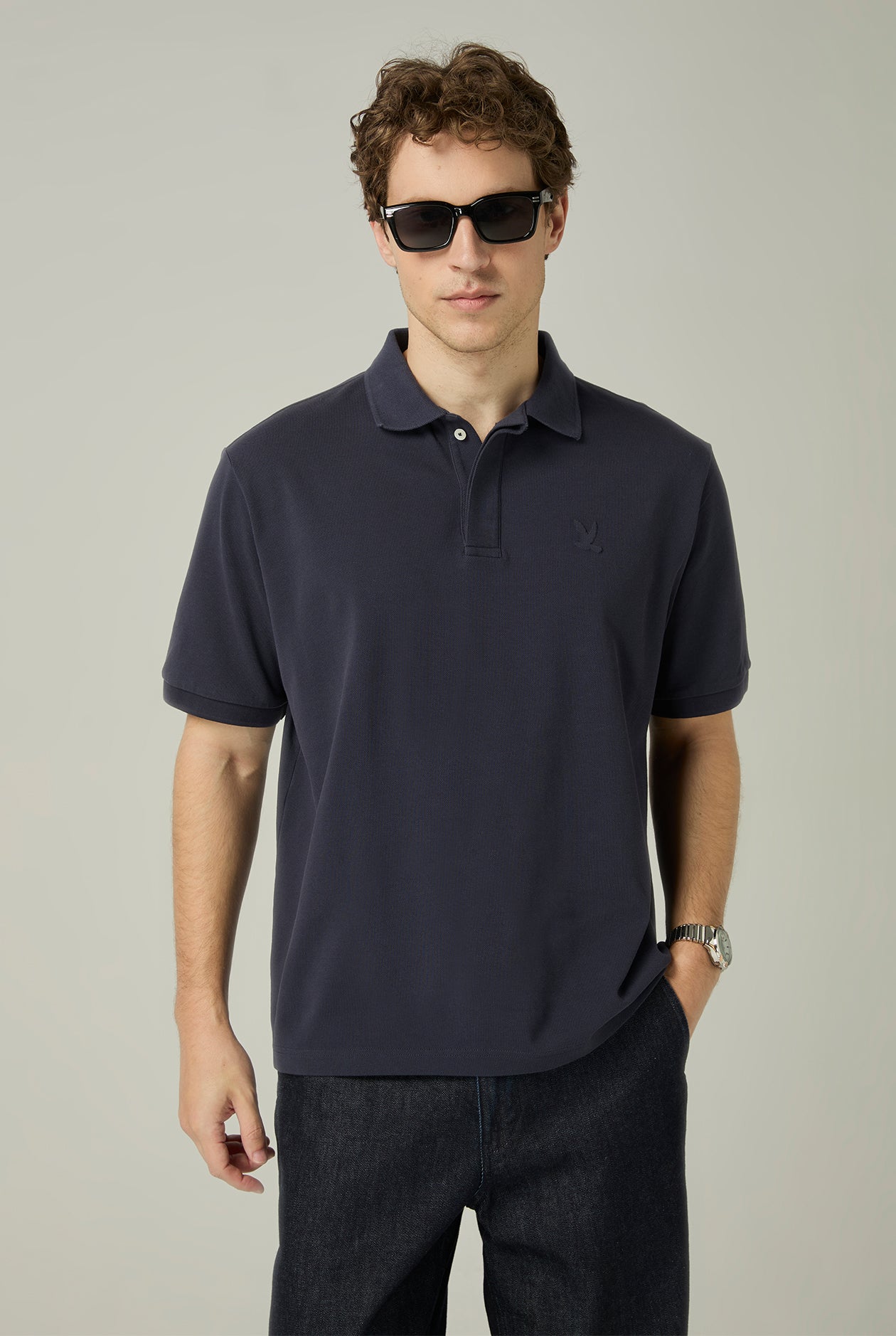 EMBOSSED LOGO RELAXED FIT POLO SHIRT - CC Double O Official Store
