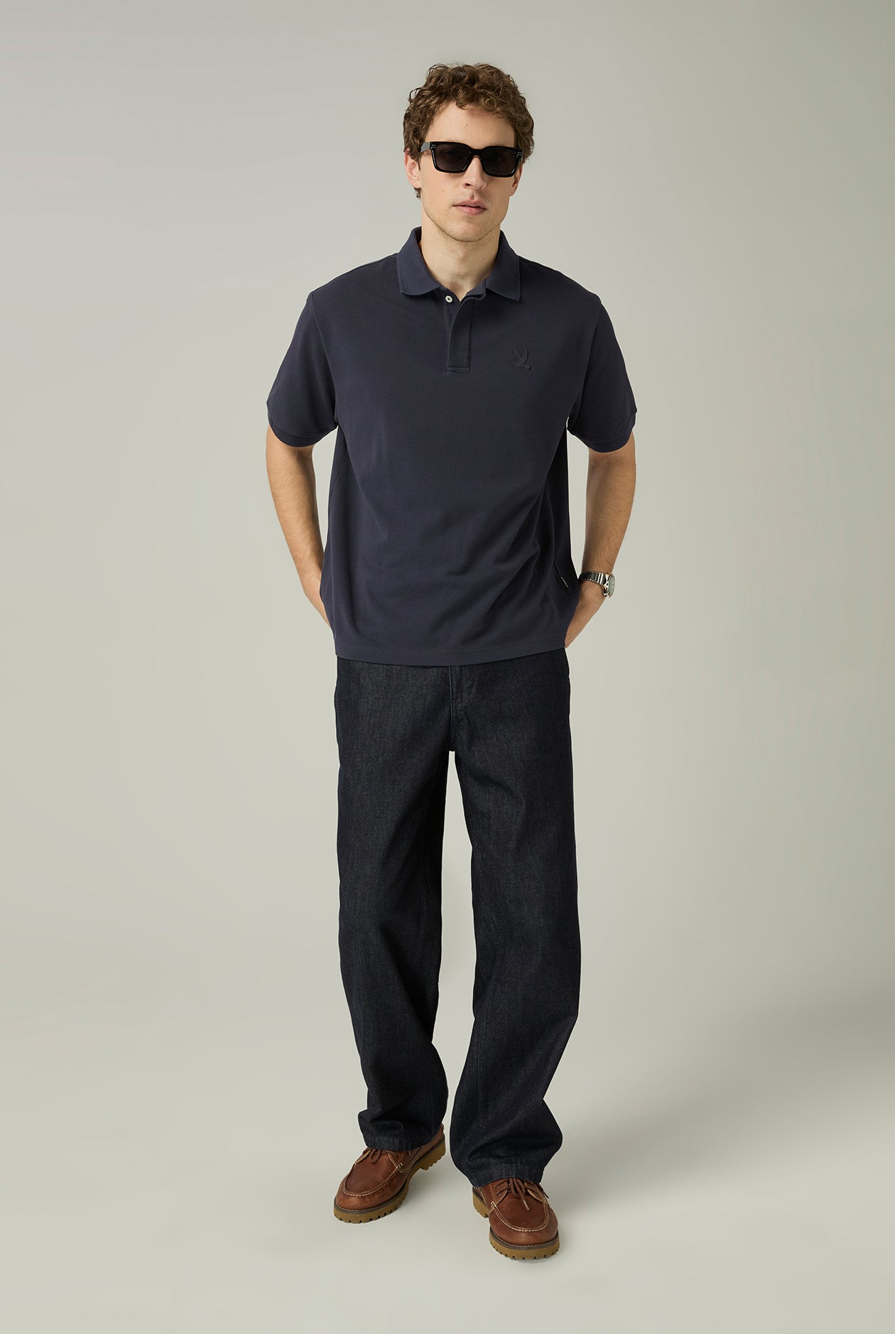 EMBOSSED LOGO RELAXED FIT POLO SHIRT - CC Double O Official Store