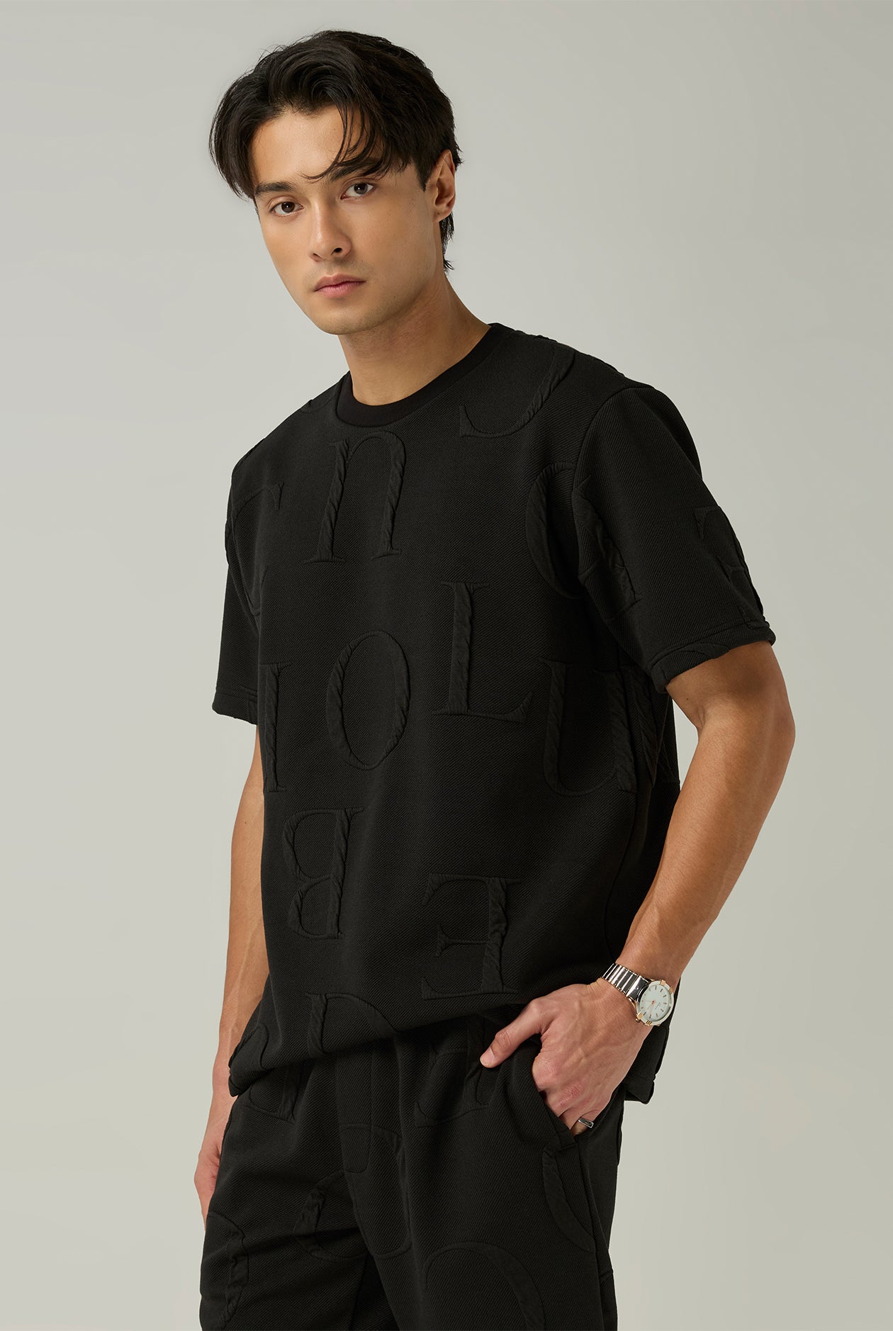 CC DOUBLE O JACQUARD TEXTURE TEE