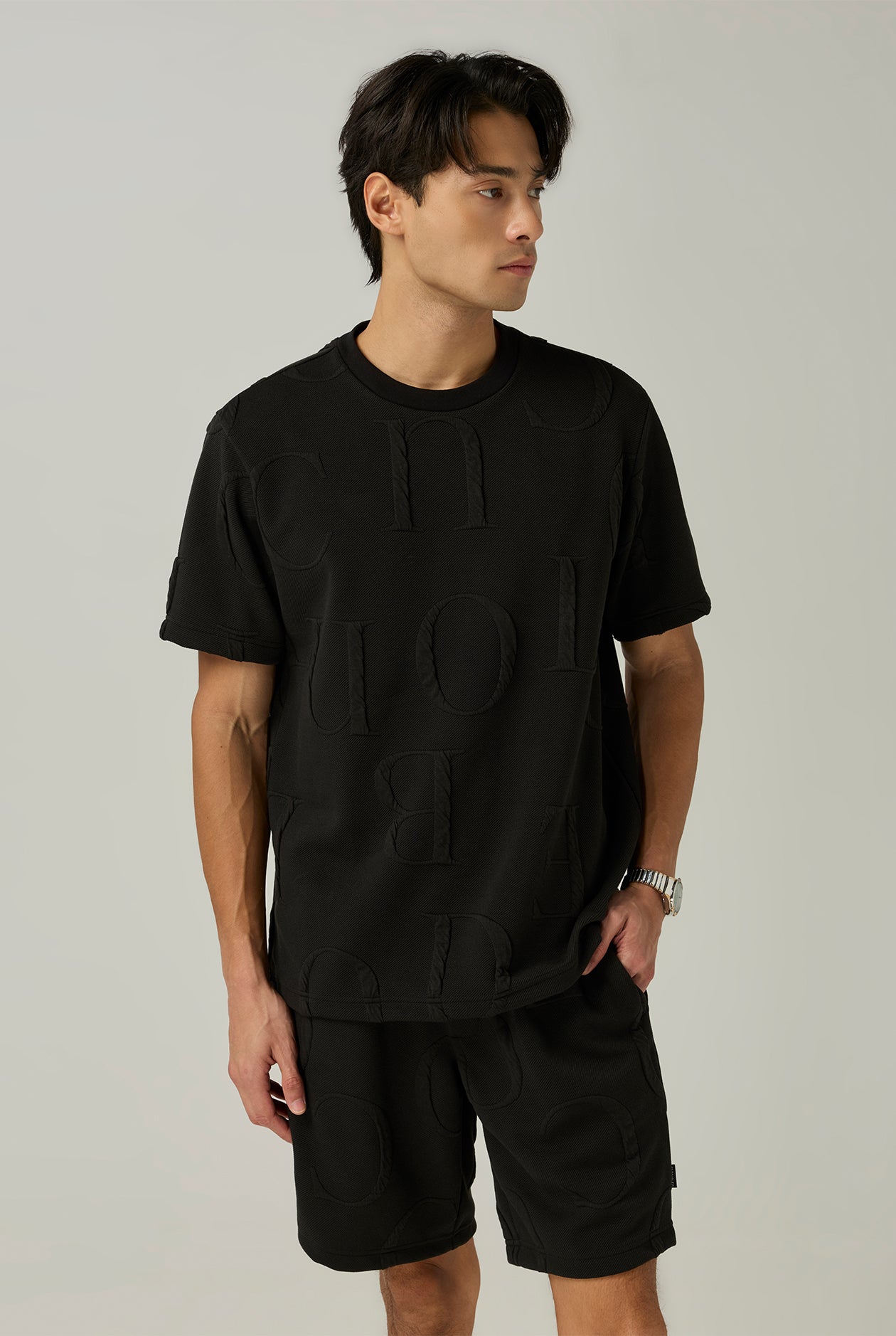 CC DOUBLE O JACQUARD TEXTURE TEE