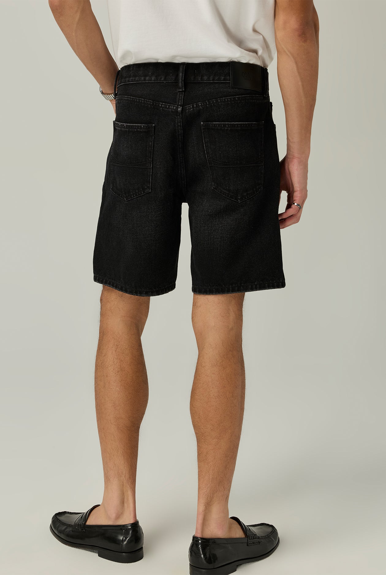 BLACK STRAIGHT DENIM SHORTS - CC Double O Official Store