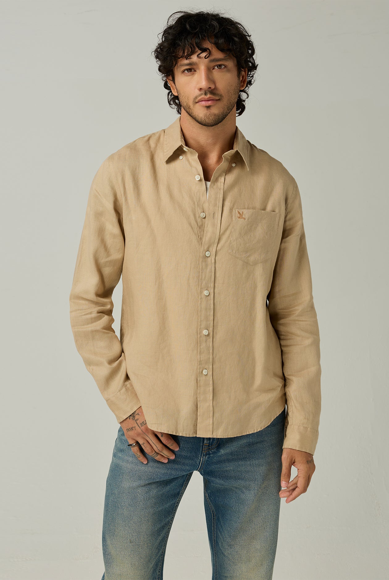 CC DOUBLE O LOGO LINEN LONG SLEEVE SHIRT