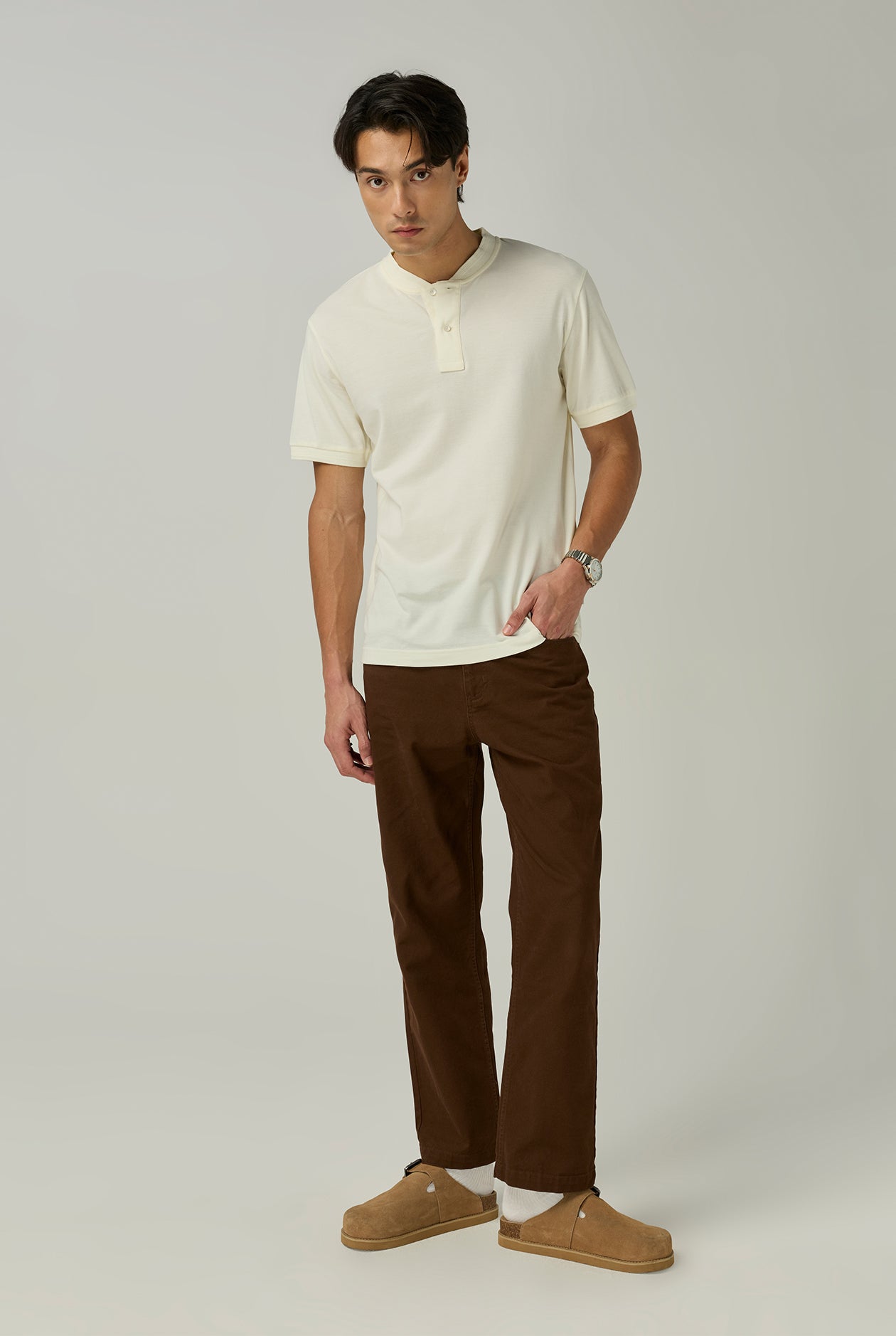 HENLEY NECK TEE