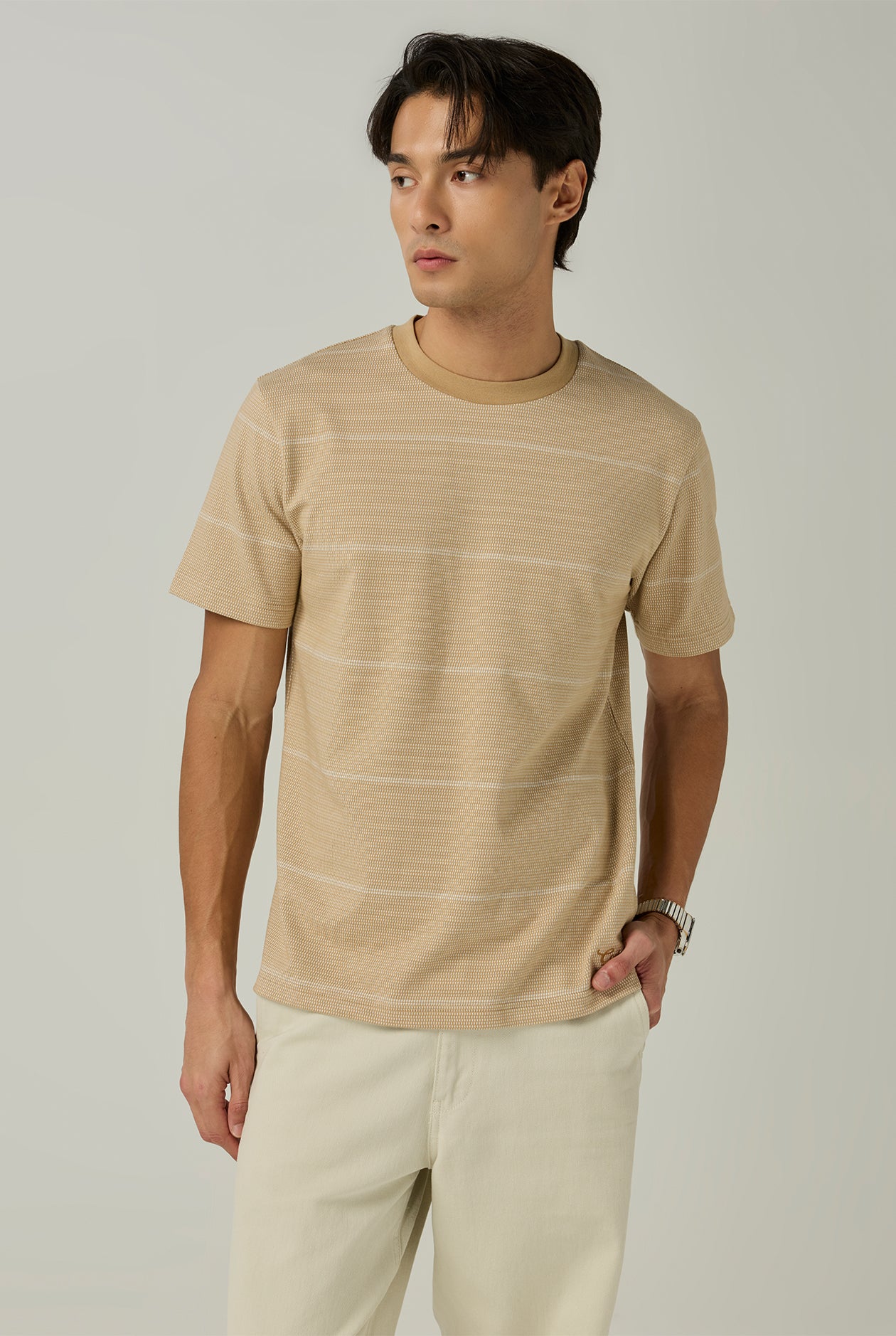 TEXTURED STRIPE TEE