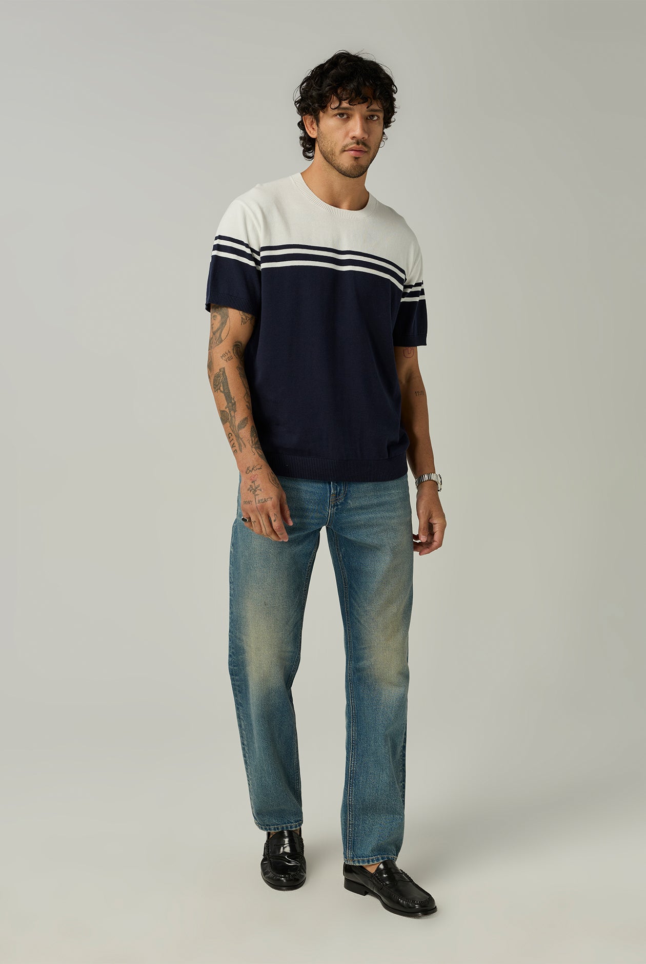 STRIPED KNIT TEE