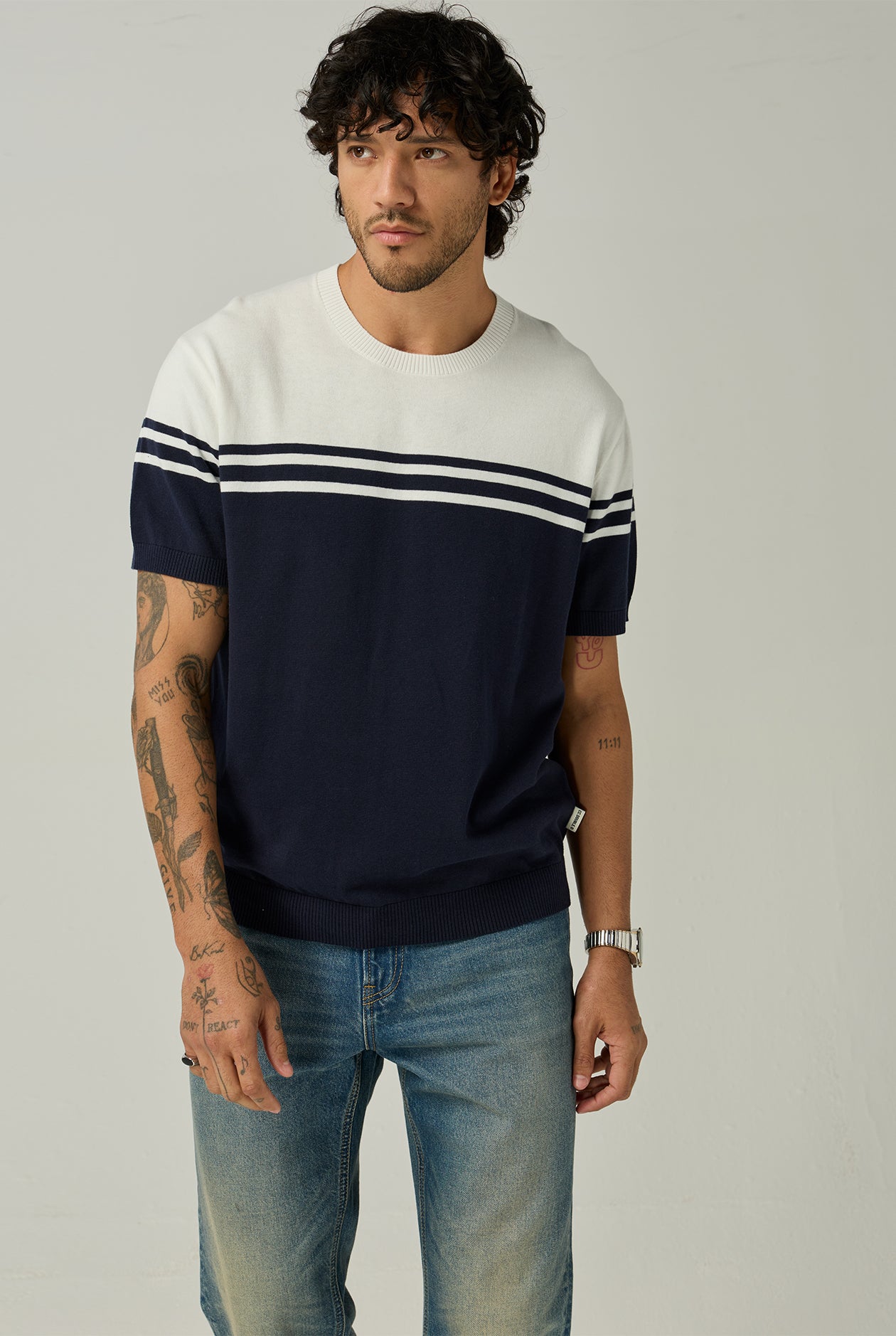 STRIPED KNIT TEE