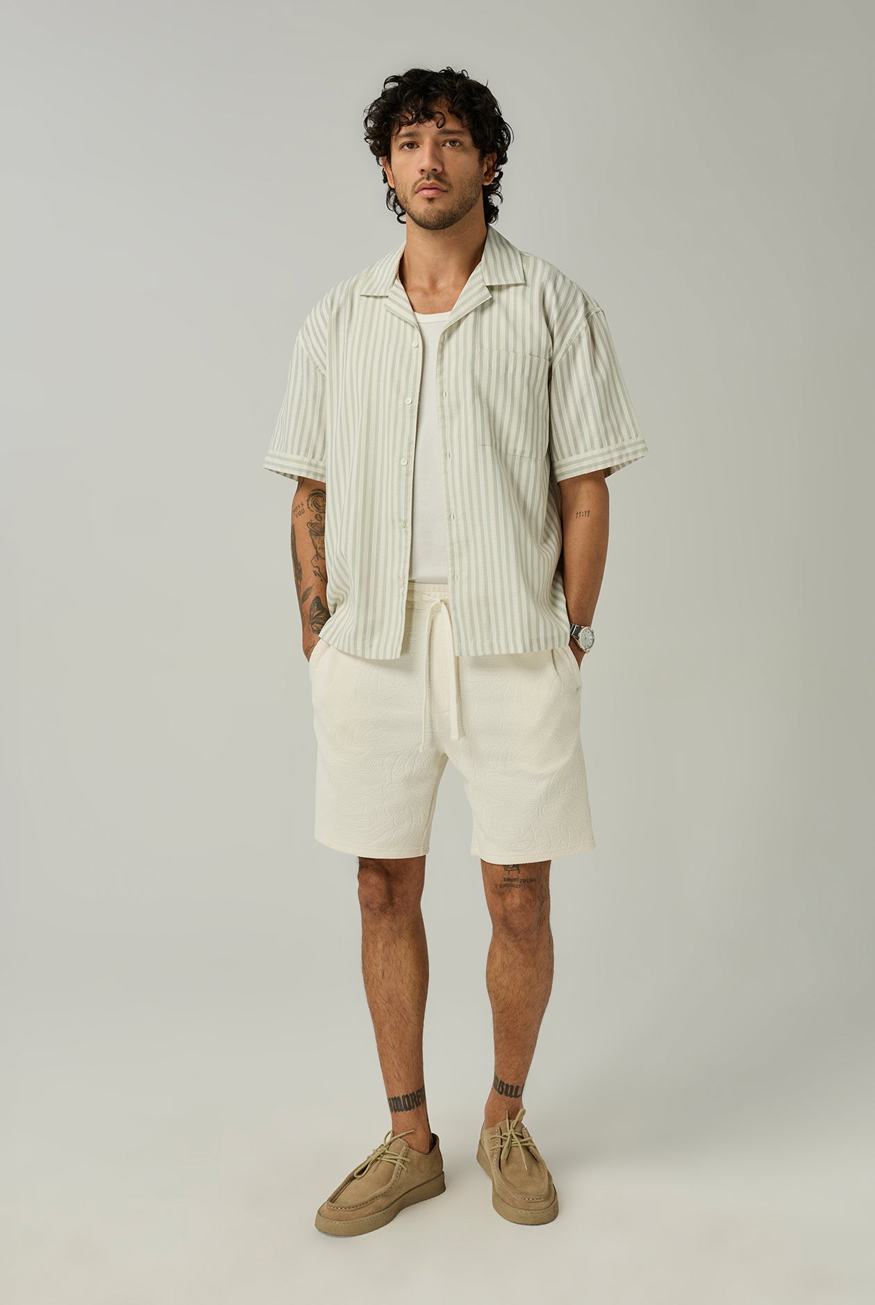 JACQUARD STRIPE SHORT SLEEVE SHIRT