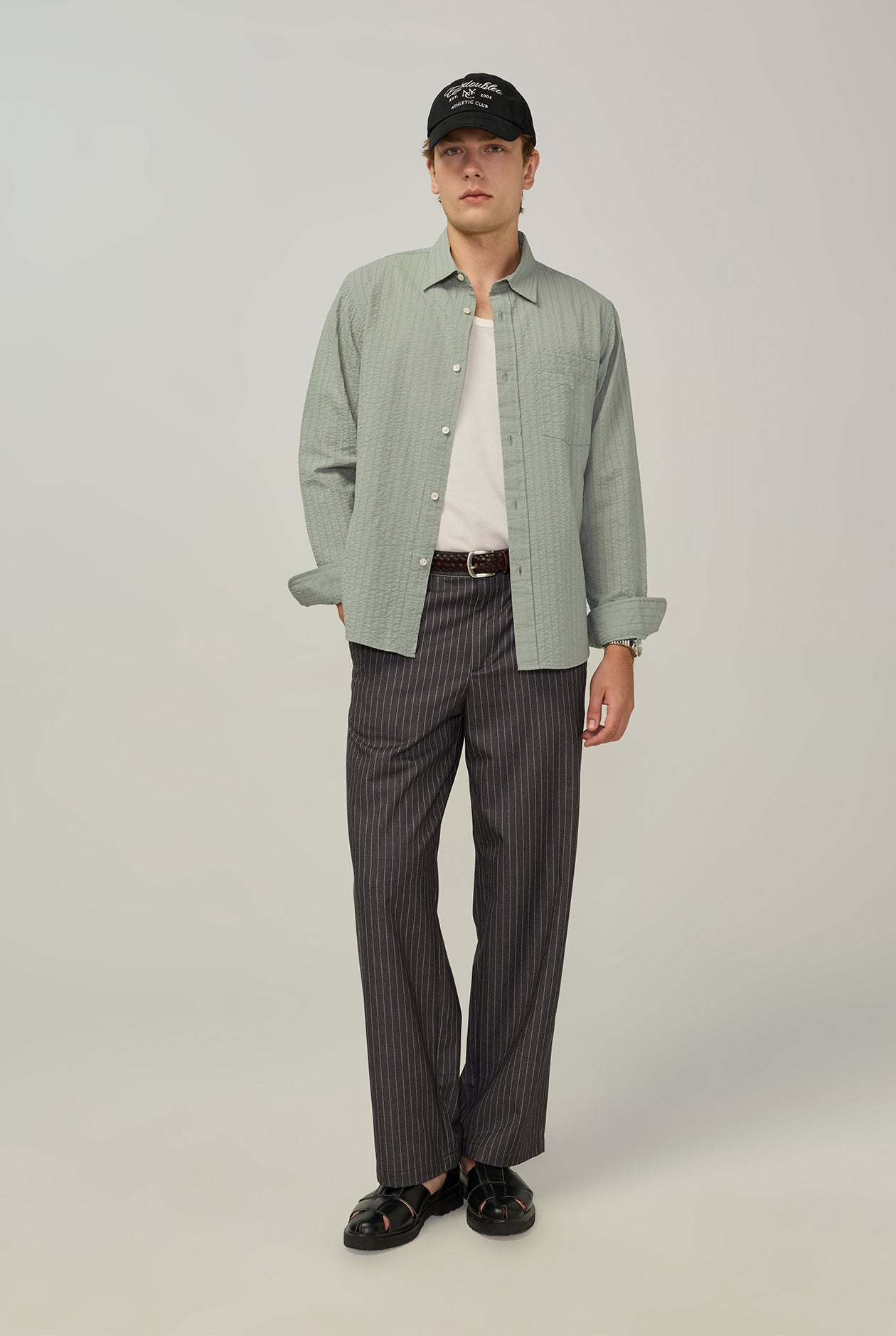 SEERSUCKER LONG SLEEVE SHIRT
