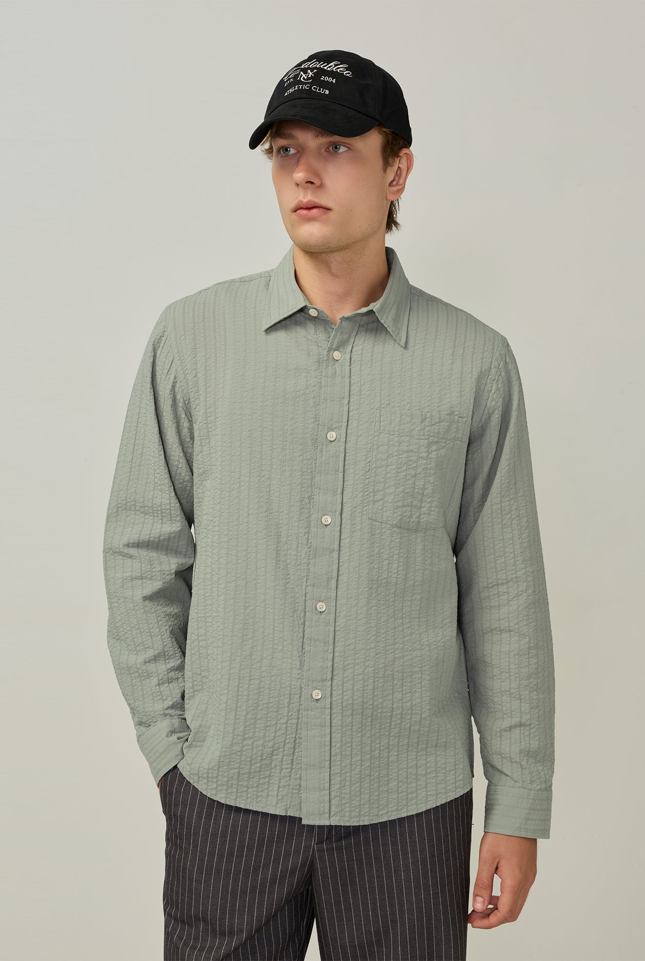 SEERSUCKER LONG SLEEVE SHIRT