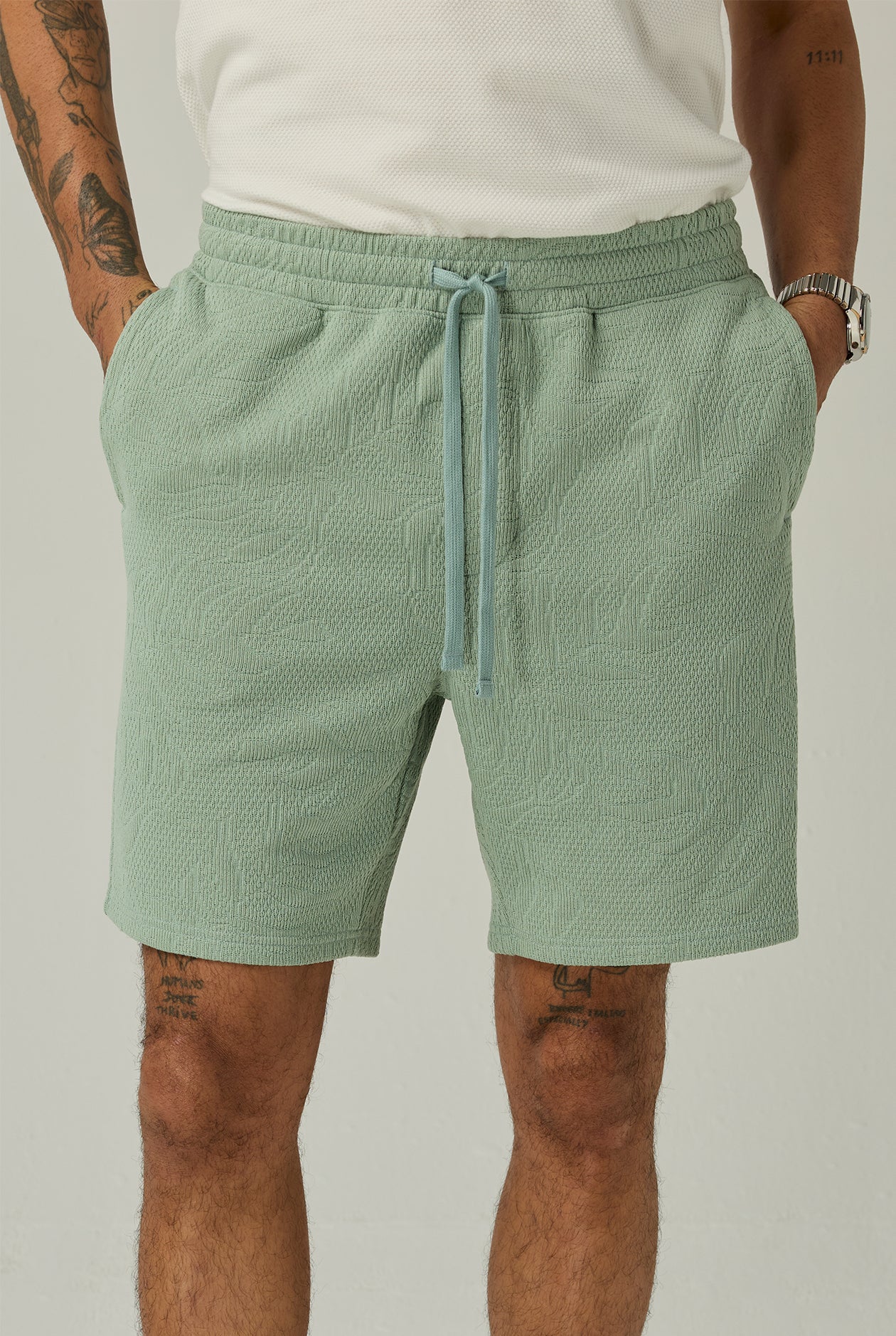 JACQUARD DRAWSTRING SHORTS