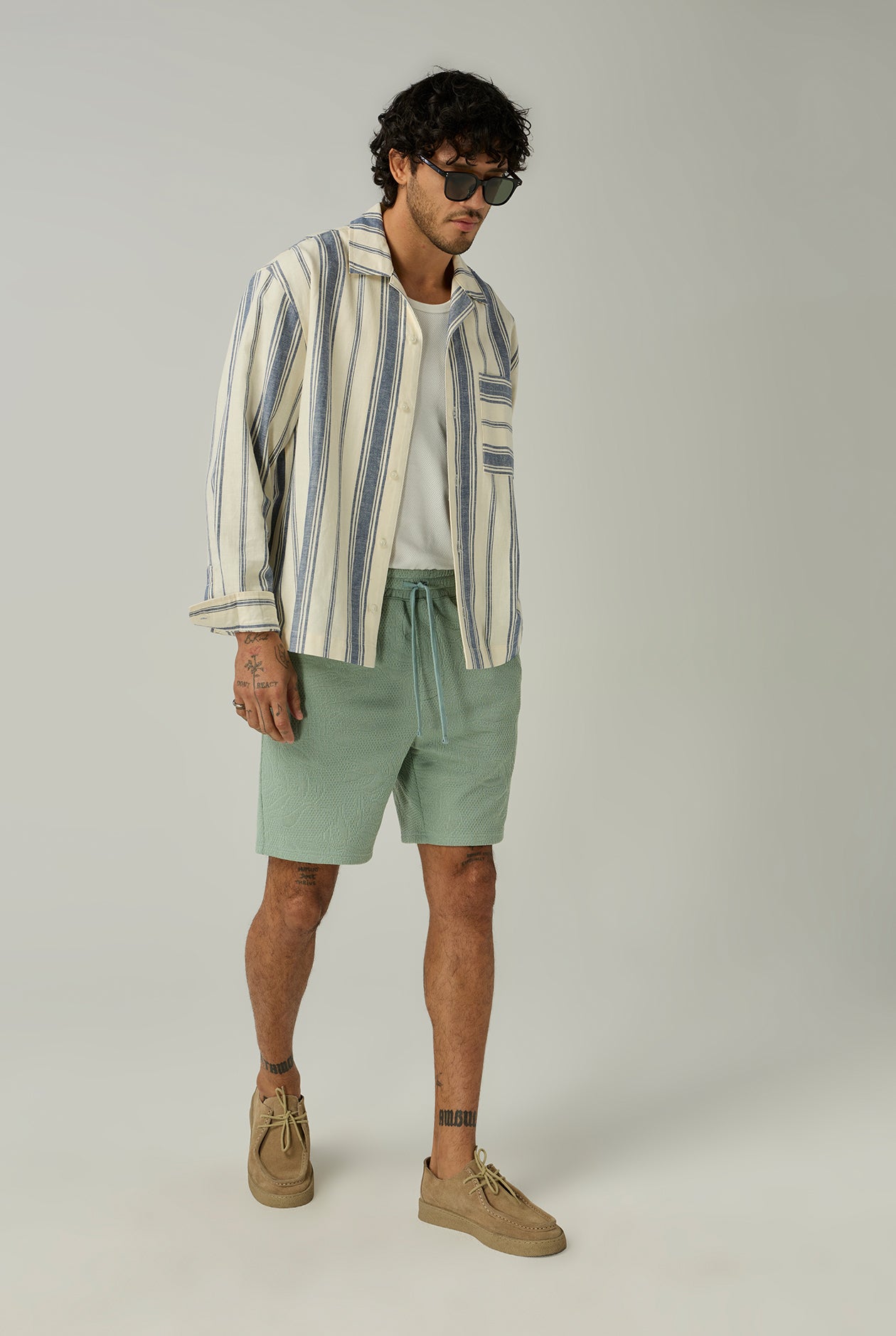 JACQUARD DRAWSTRING SHORTS