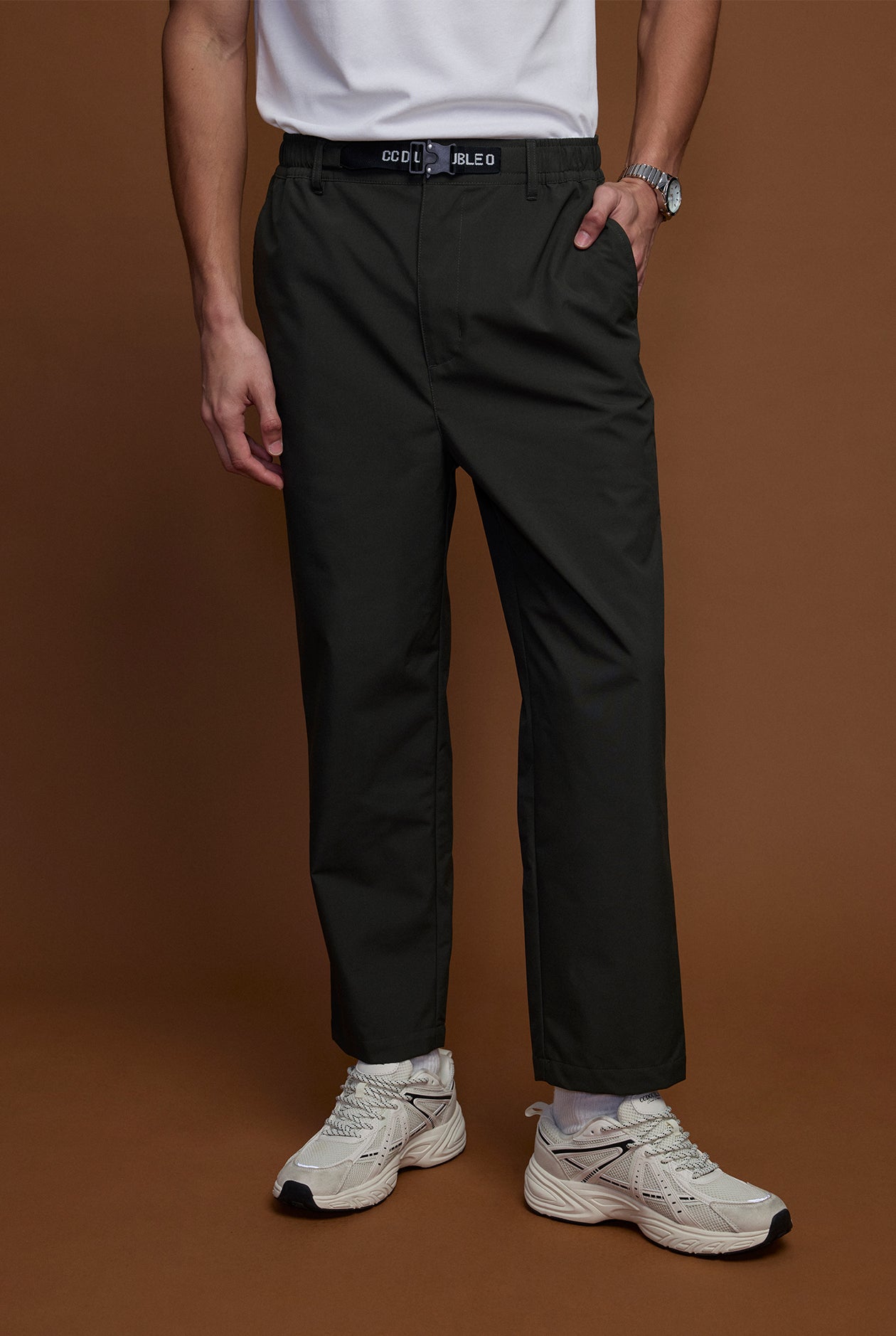 STRAIGHT FIT COTTON TWILL PANTS