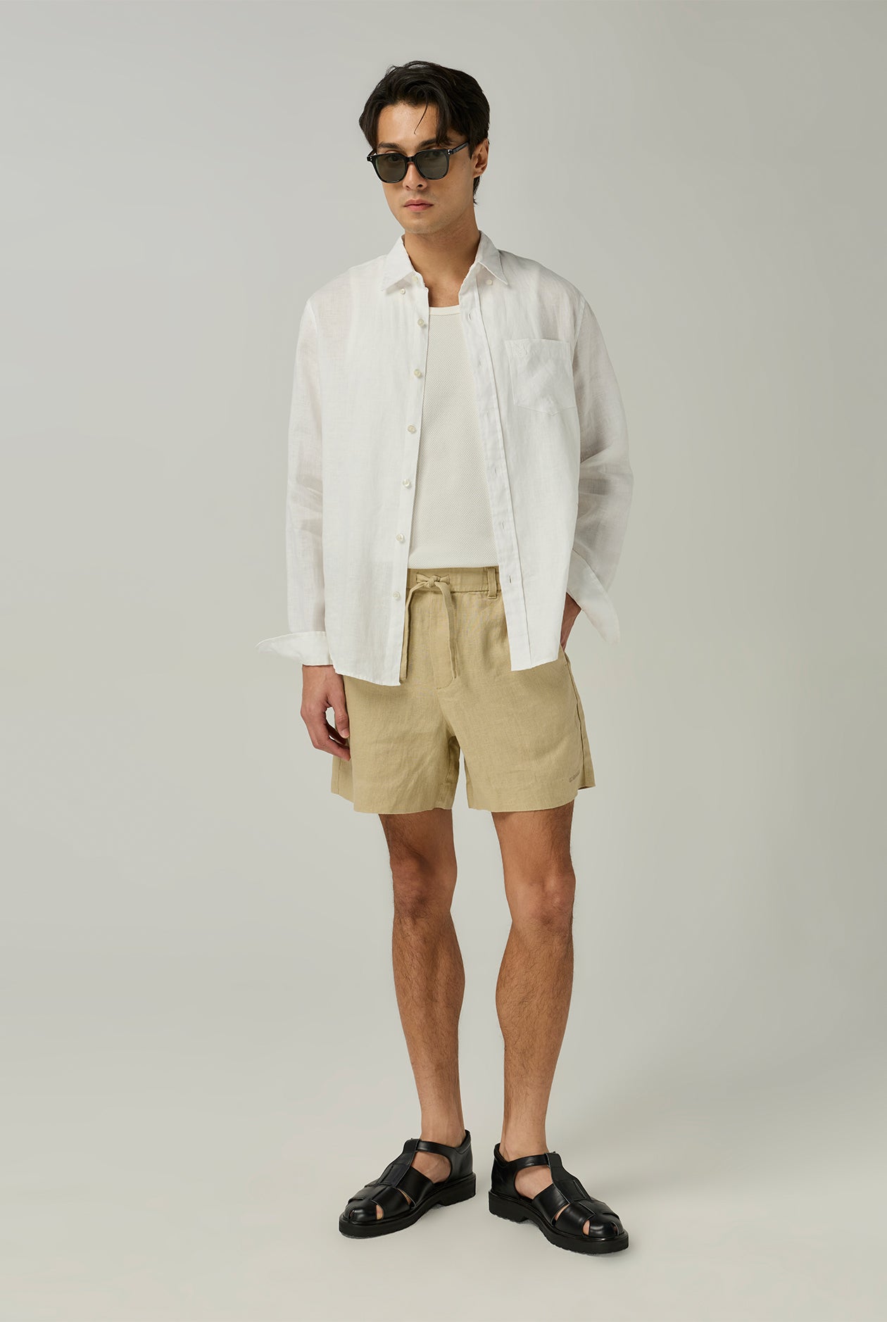 DRAWSTRING SHORTS WITH LOGO ON TONE