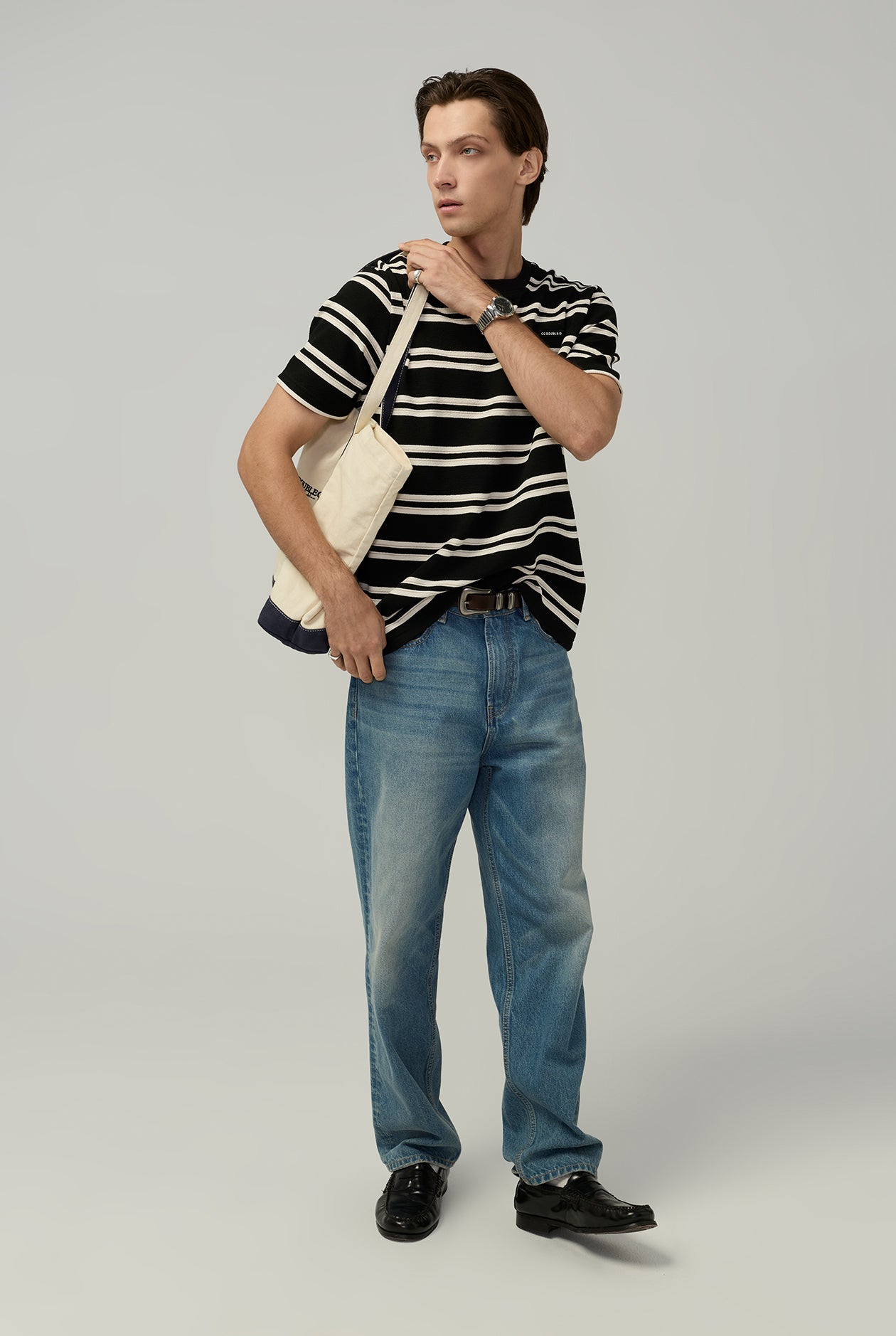 DOUBLE STRIPE WITH CC DOUBLE O LOGO TEE