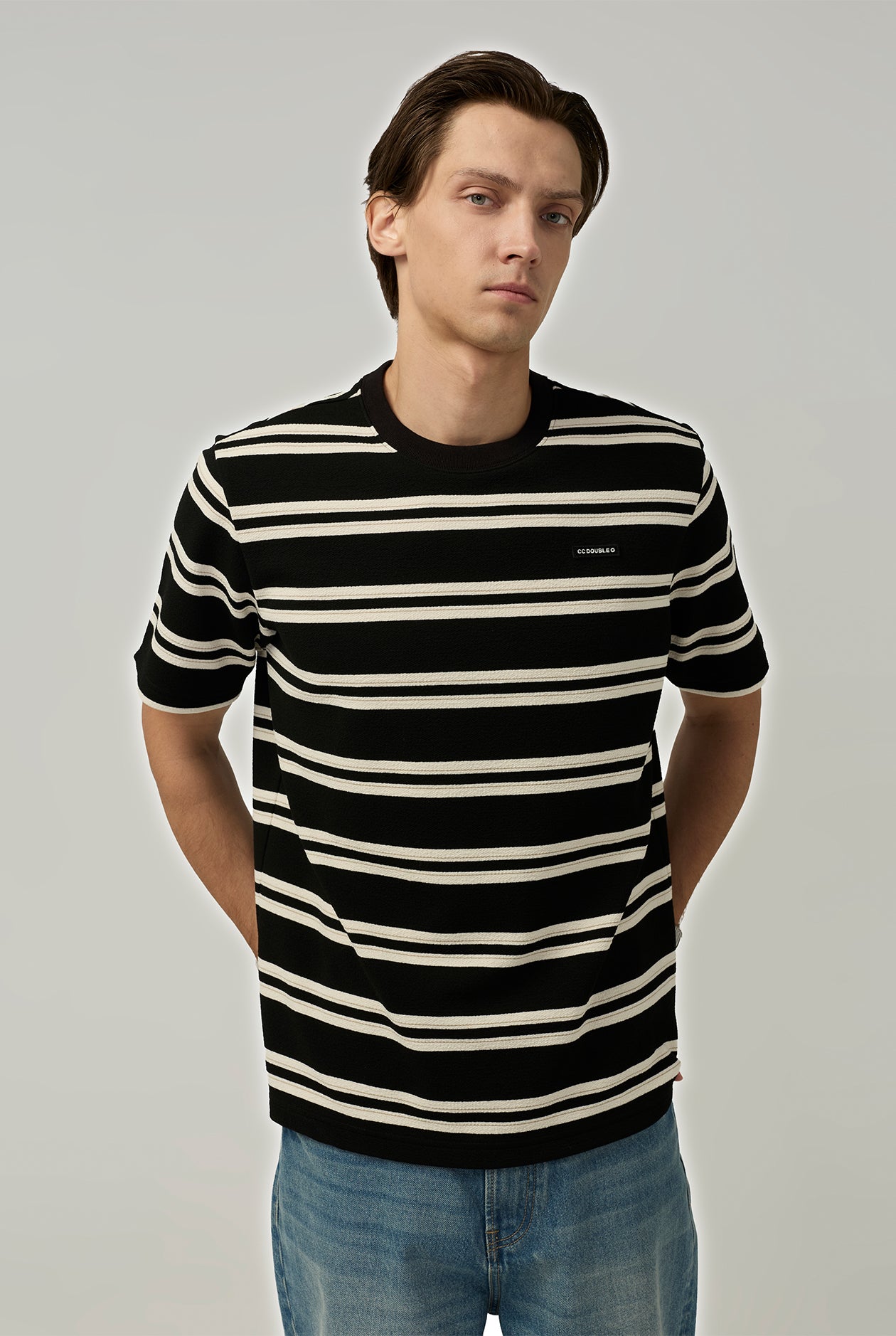 DOUBLE STRIPE WITH CC DOUBLE O LOGO TEE