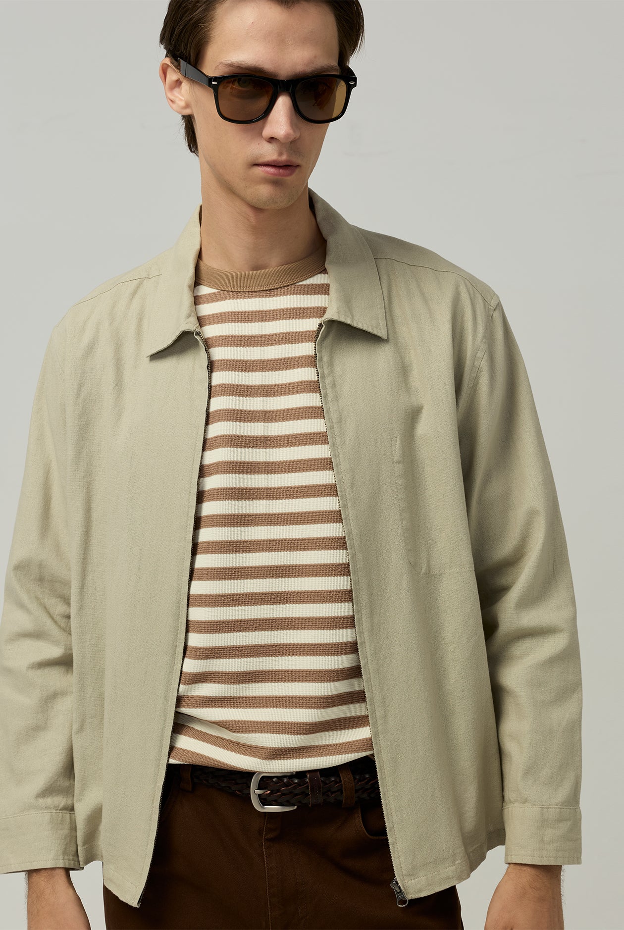 STRIPED ROUND NECK TEE