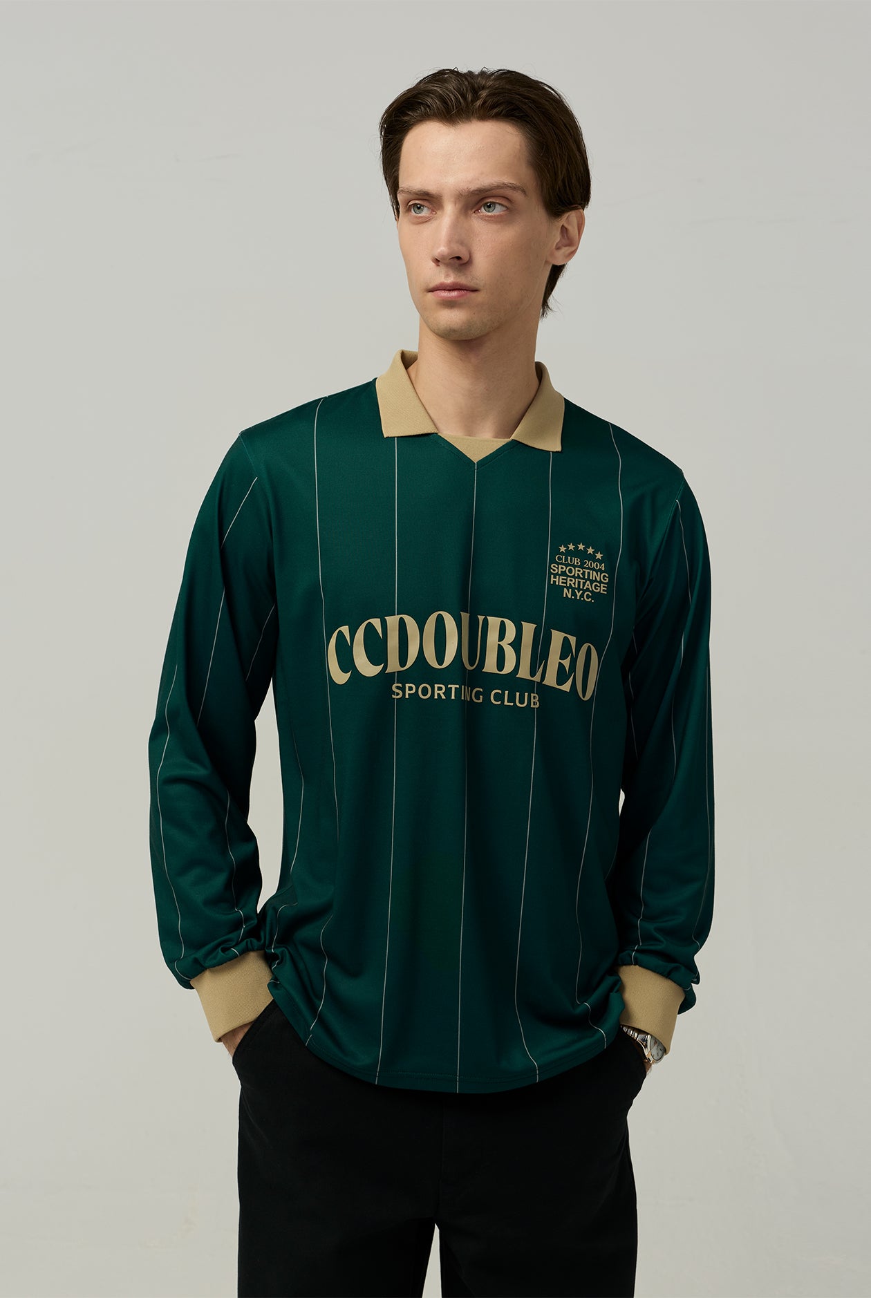 LONG SLEEVE PINSTRIPE POLO