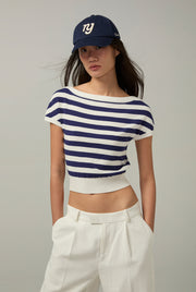 STRIPED SHOULDER TOP