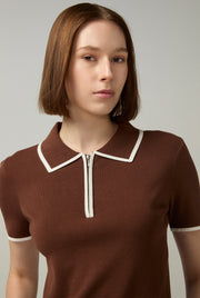 HALF-ZIP KNITTED POLO
