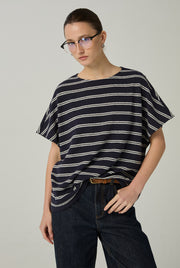 STRIPED OPENWORK KNITTED TOP