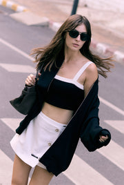 CONTRAST KNITTED CROP TOP