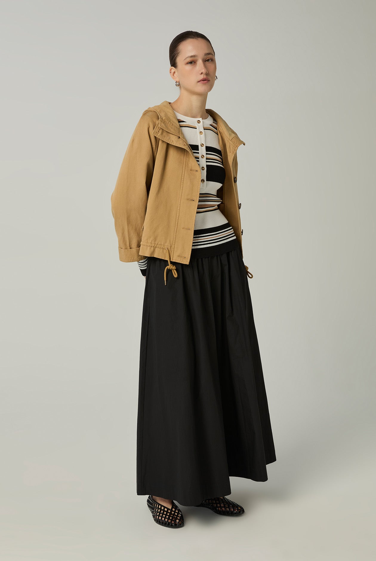 COTTON POPLIN FULL SKIRT