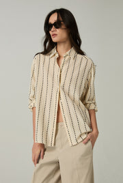 STRIPED TEXTURE OVERSIZED SHIRT