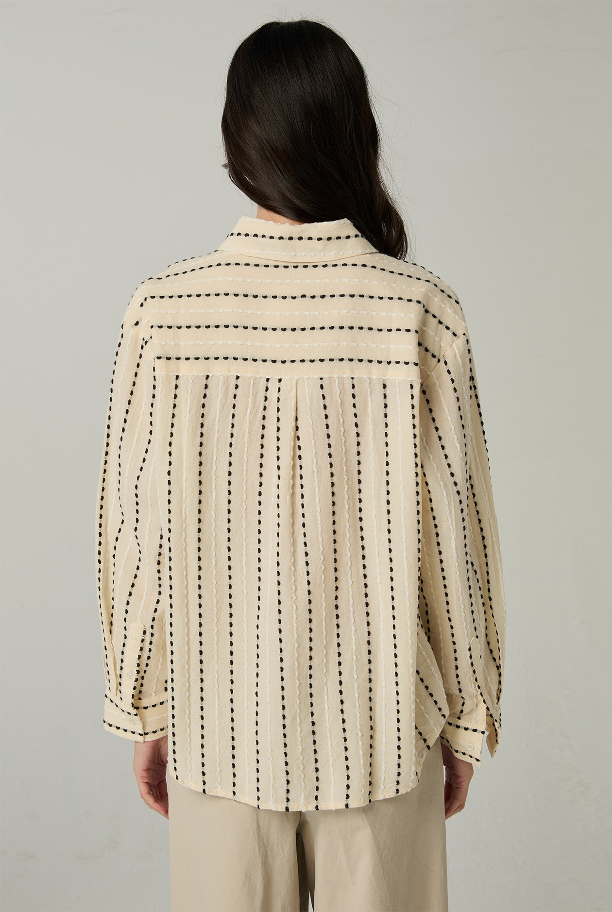 STRIPED TEXTURE OVERSIZED SHIRT