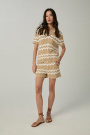WAVE CROCHET KNITTED SHORTS
