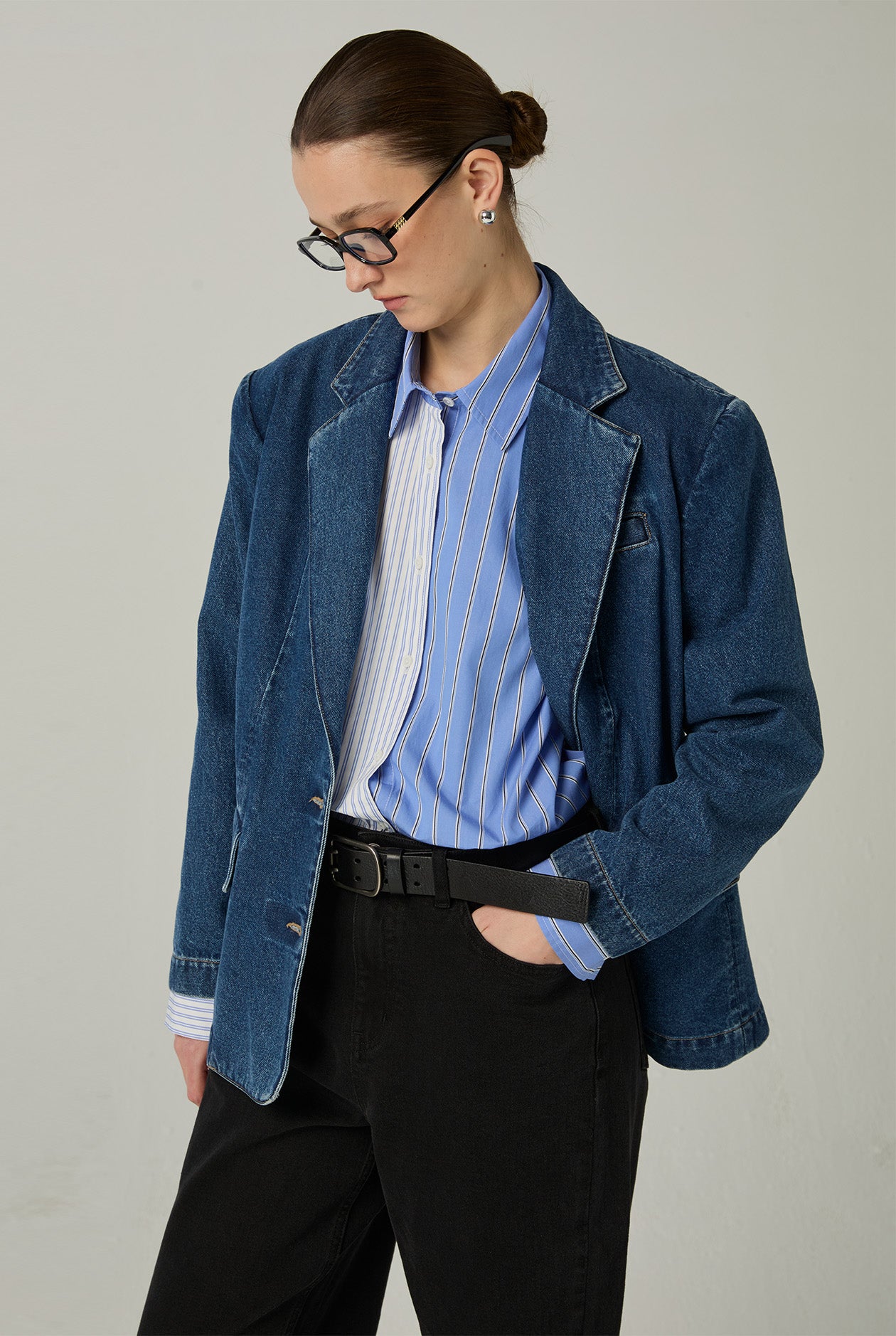 STRIPED OVERSIZED POPLIN SHIRT