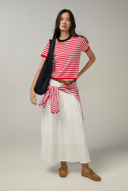 POPLIN MIDI SKIRT