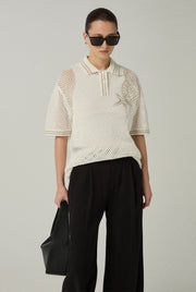 SEA ANIMALS CROCHET POLO SHIRT