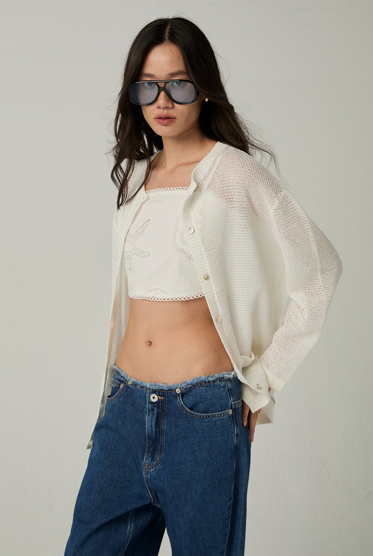 CROCHET MESH CARDIGAN - CC Double O Official Store